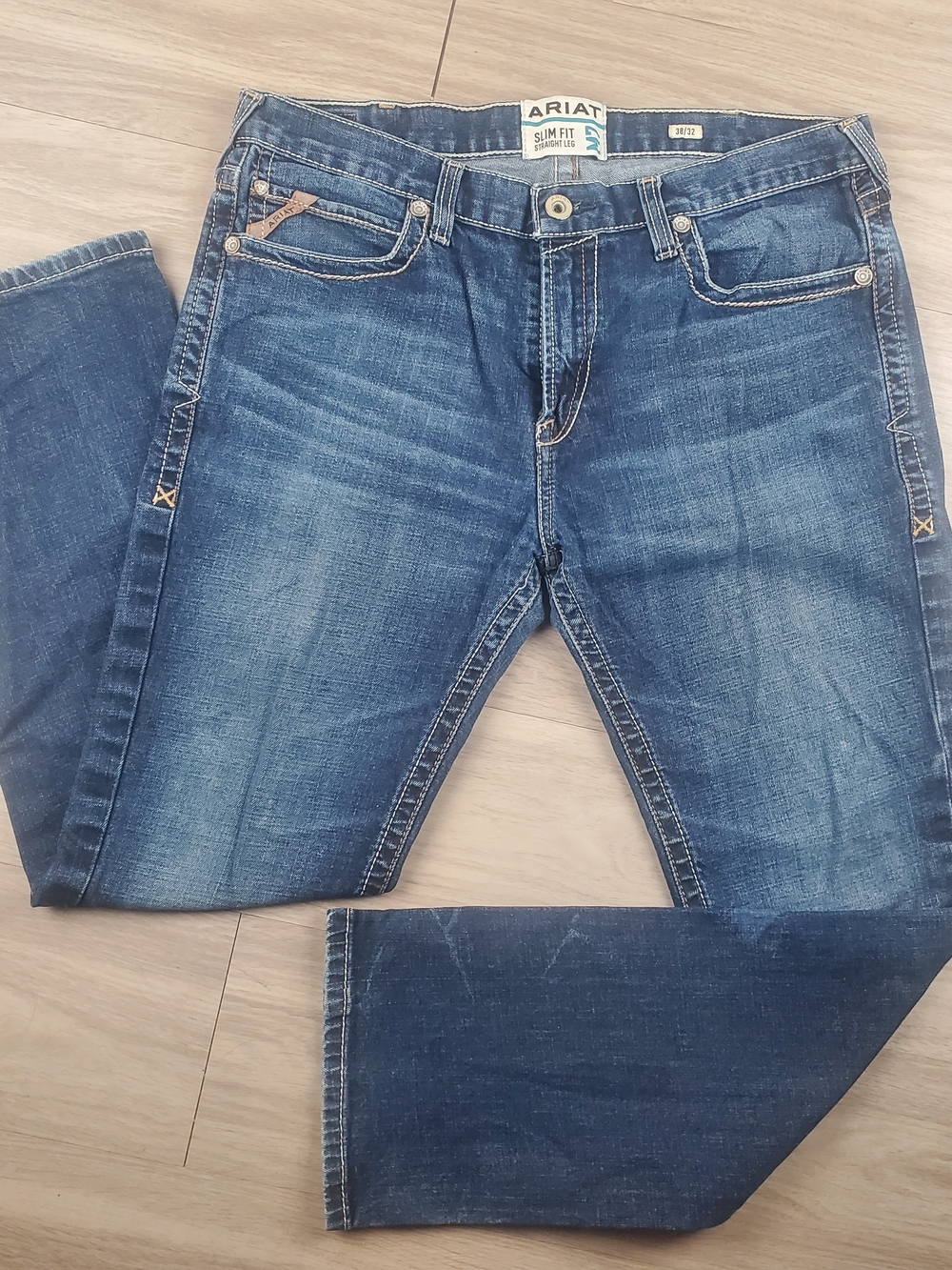 Ariat M7 Slim Fit Straight Leg Jeans Men’s 38x32 Blue Western